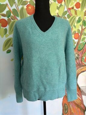 Rachel Zoe Teal V-Neck Cashmere Sweater